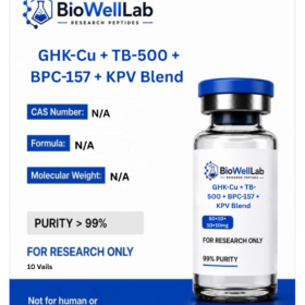 GHK-Cu + TB-500 + BPC-157 + KPV Blend Research Peptide | BioWellLab UK