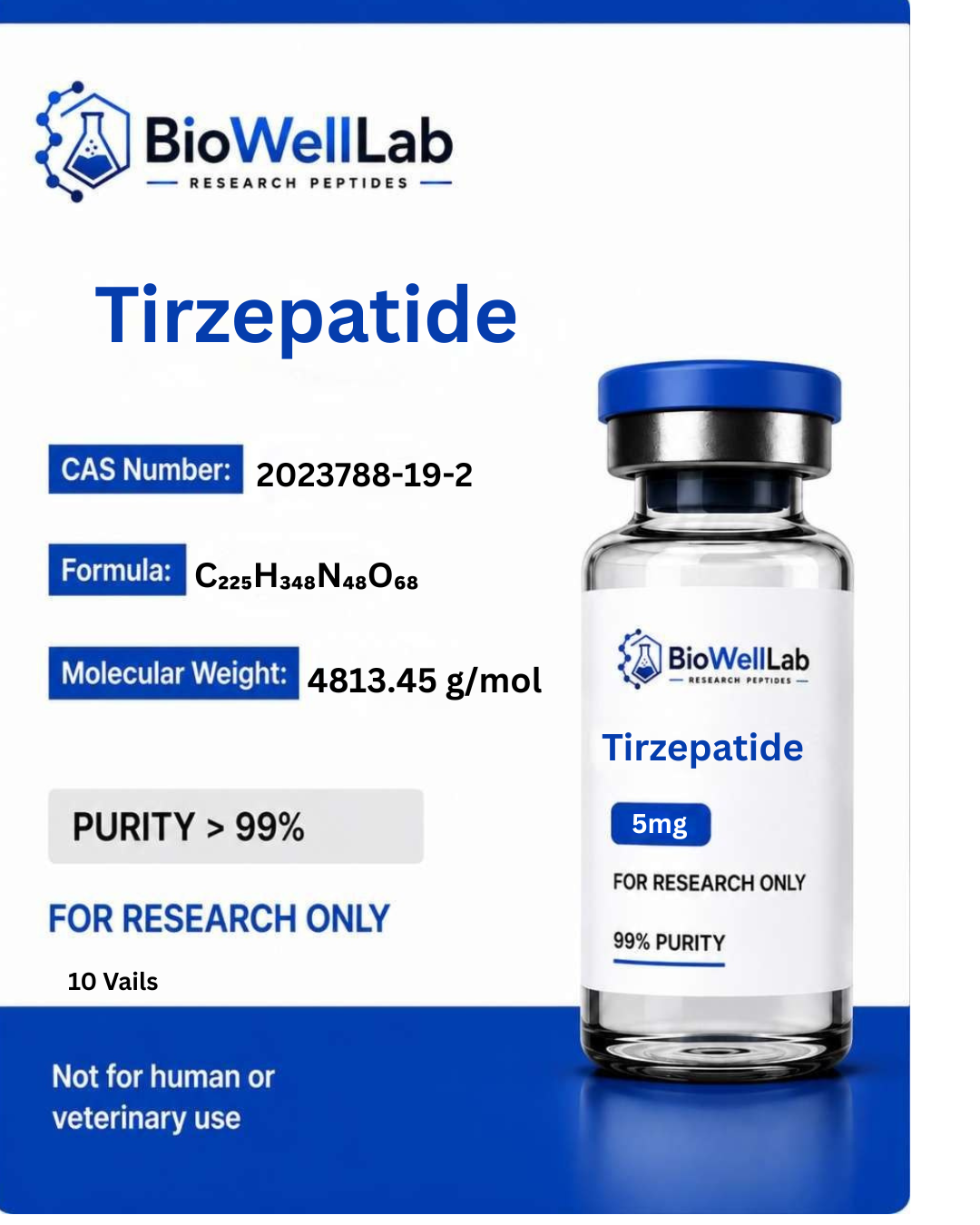 Tirzepatide Research Peptide 5mg–60mg | BioWellLab UK