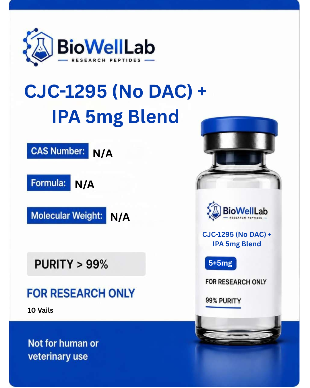 CJC-1295 (No DAC) + Ipamorelin Blend Research Peptide | BioWellLab UK